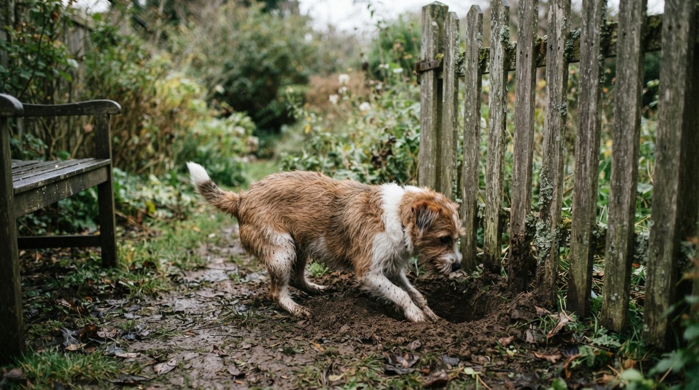 Stemningsbillede til guiden: Hund i haven: giftige planter, hegn og huller under hegnet
